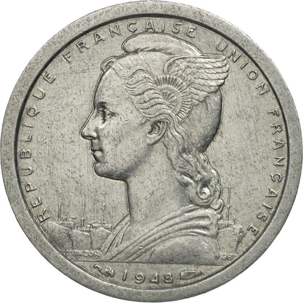 Madagascar, Franc, 1948, Paris, MS(63), Aluminum, KM:3