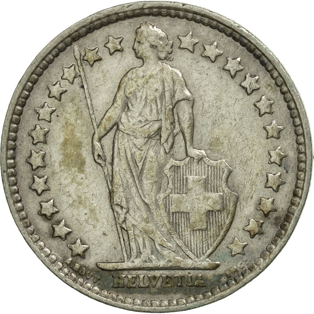 Coin, Switzerland, 1/2 Franc, 1943, Bern, AU(55-58), Silver, KM:23