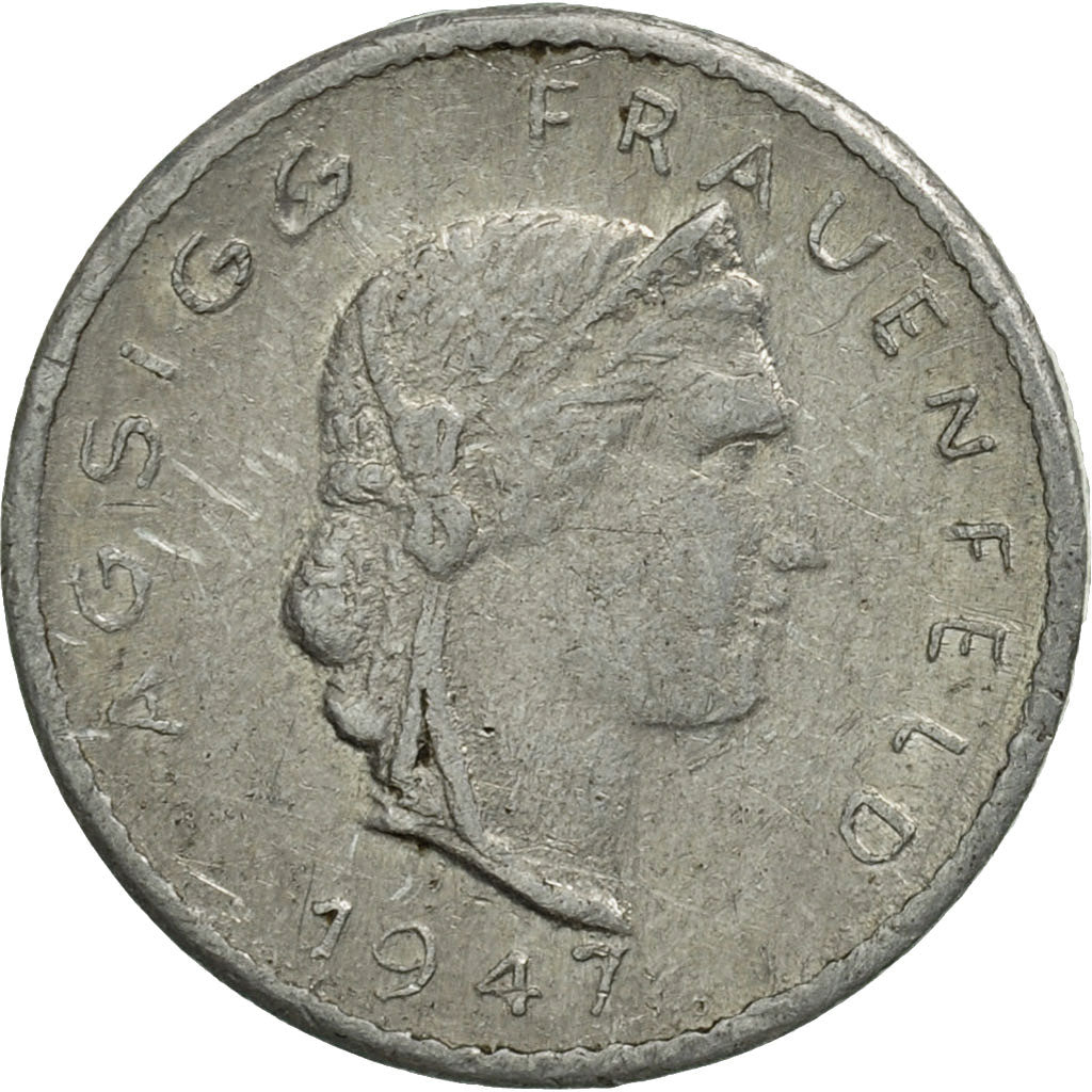 Coin, Switzerland, 20 Rappen, 1947, Bern, EF(40-45), Copper-nickel