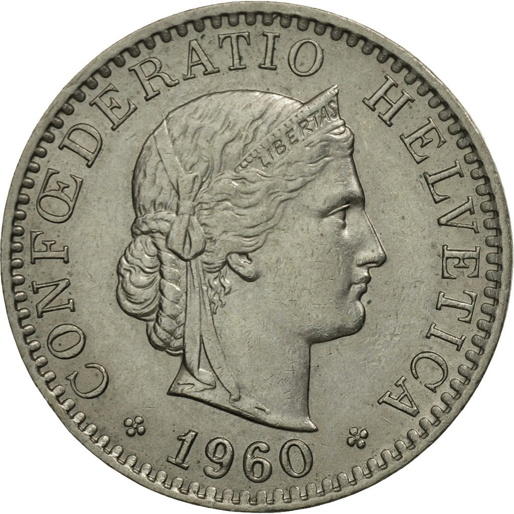 Münze, Schweiz, 20 Rappen, 1960, Bern, UNZ, Copper-nickel, KM:29a
