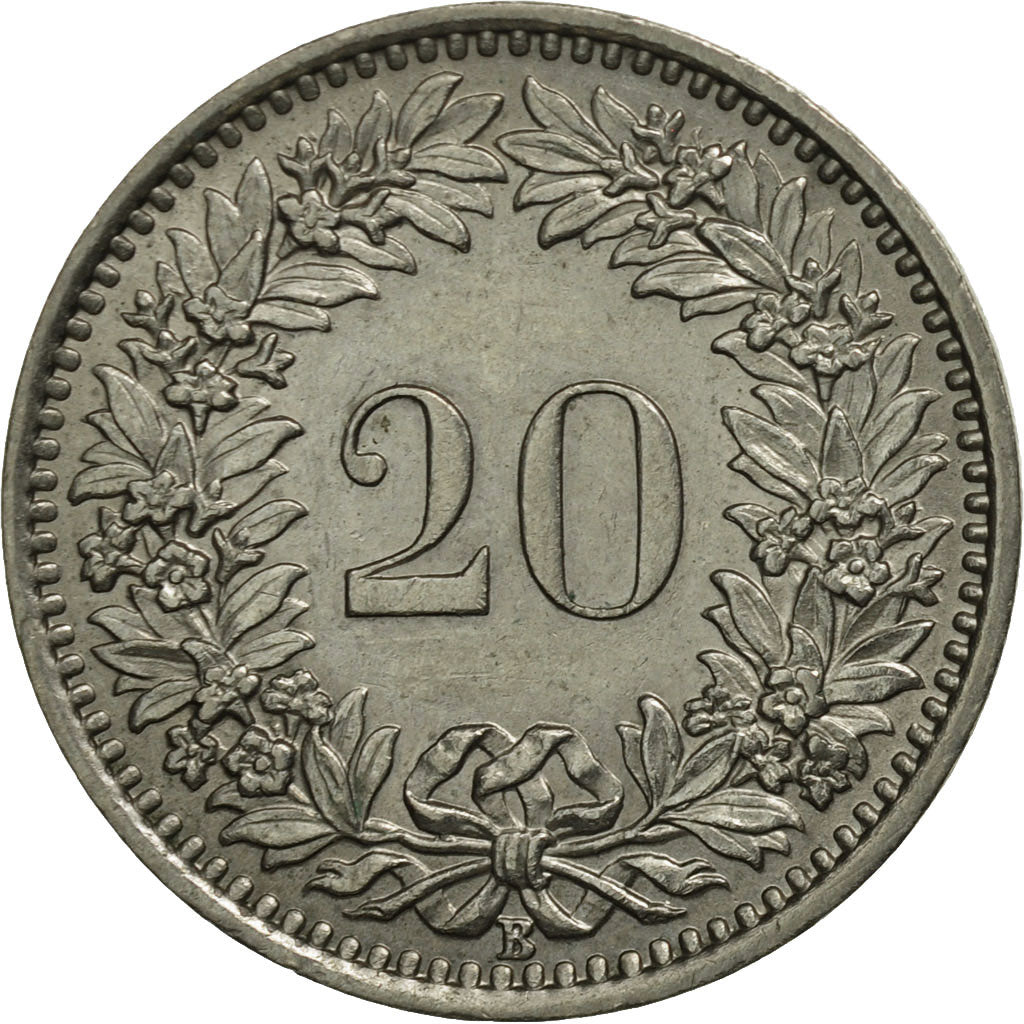 Münze, Schweiz, 20 Rappen, 1960, Bern, UNZ, Copper-nickel, KM:29a