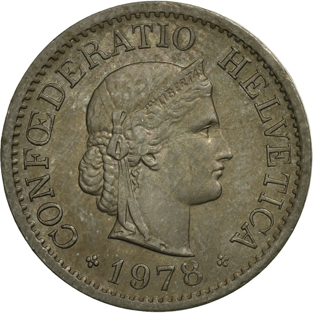 Münze, Schweiz, 10 Rappen, 1978, Bern, VZ+, Copper-nickel, KM:27