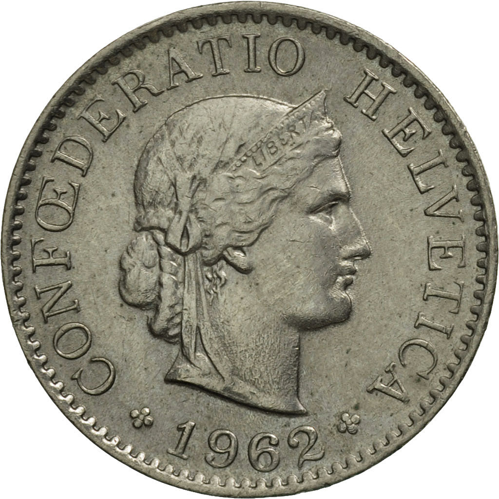 Coin, Switzerland, 5 Rappen, 1962, Bern, MS(63), Copper-nickel, KM:26