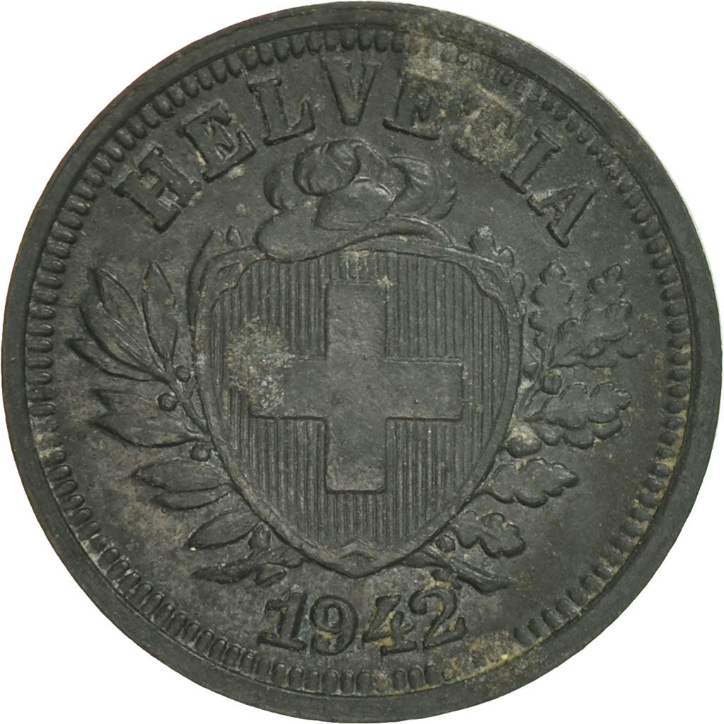 Moneta, Svizzera, Rappen, 1942, Bern, MB, Zinco, KM:3a