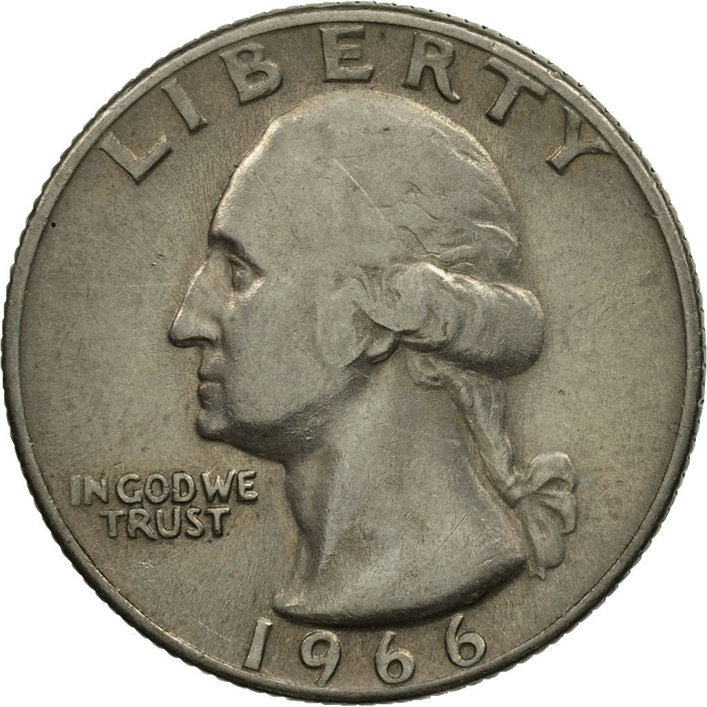Coin, United States, Washington Quarter, Quarter, 1966, U.S. Mint, Philadelphia