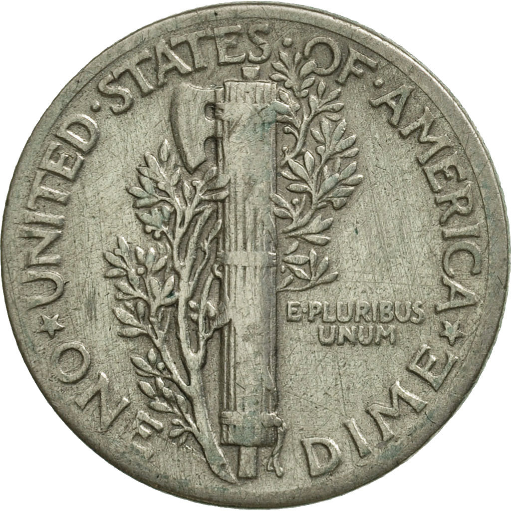 Coin, United States, Mercury Dime, Dime, 1937, U.S. Mint, Philadelphia