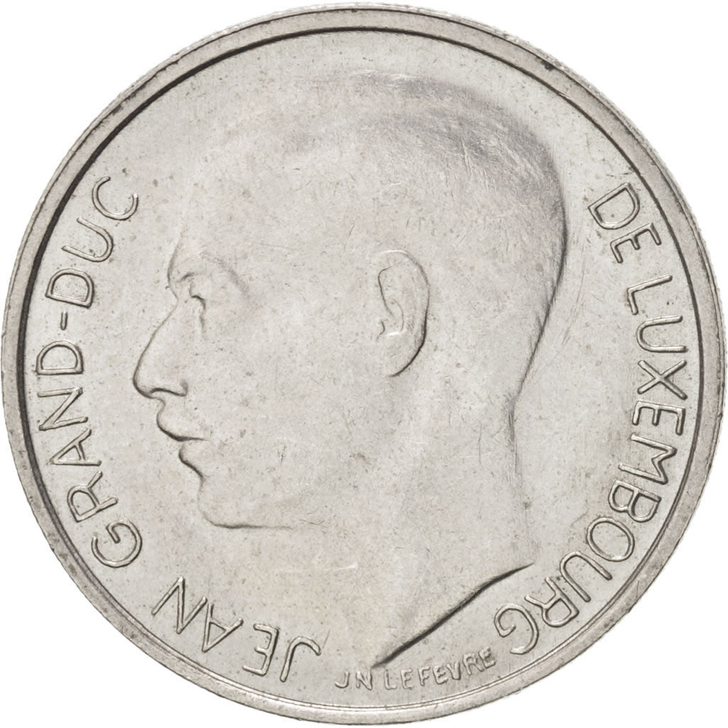 LUXEMBOURG, 5 Francs, 1976, KM #56, AU(55-58), Copper-Nickel