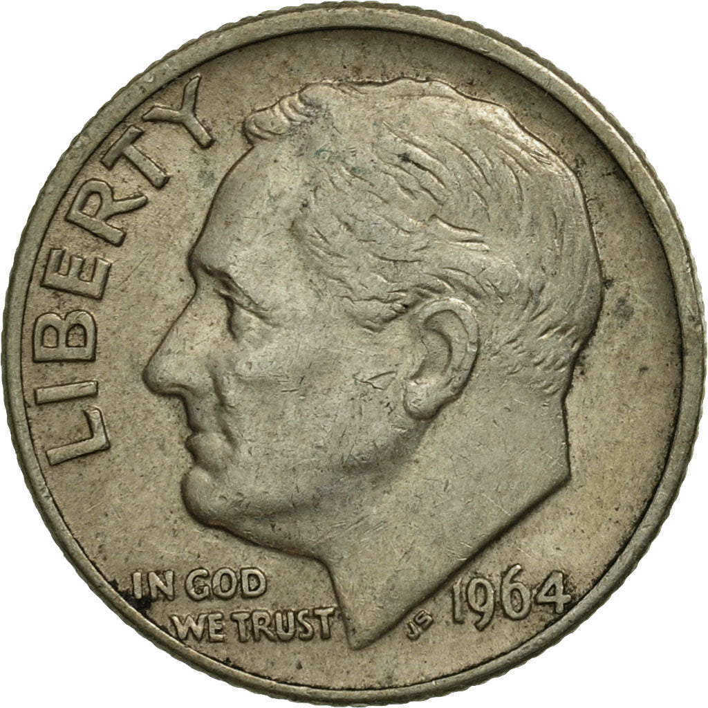Coin, United States, Roosevelt Dime, Dime, 1964, U.S. Mint, Denver, AU(55-58)