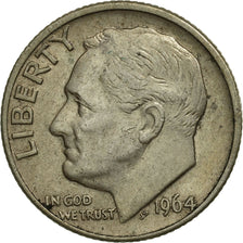 Coin, United States, Roosevelt Dime, Dime, 1964, U.S. Mint, Denver, AU(55-58)