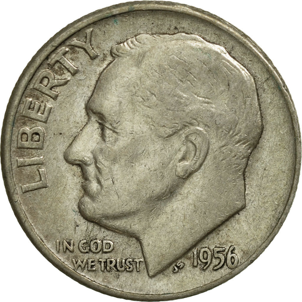 United States, Roosevelt Dime, Dime, 1956, U.S. Mint, Philadelphia, AU(55-58)
