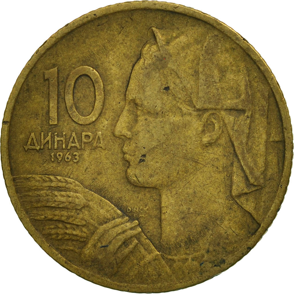 Coin, Yugoslavia, 10 Dinara, 1963, EF(40-45), Aluminum-Bronze, KM:39