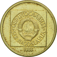 Yugoslavia, 20 Dinara, 1988, MS(60-62), Brass, KM:132