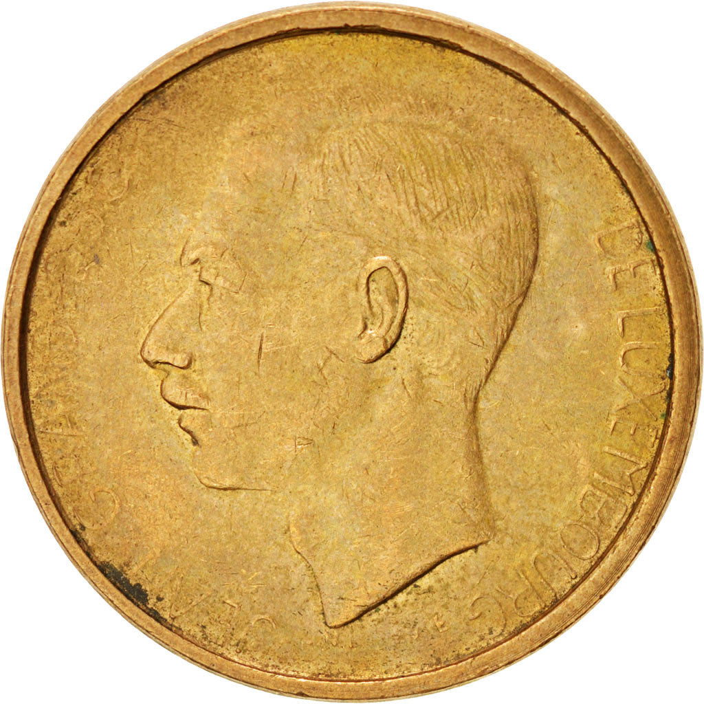 LUXEMBOURG, 20 Francs, 1980, KM #58, EF(40-45), Aluminum-Bronze, 25.65