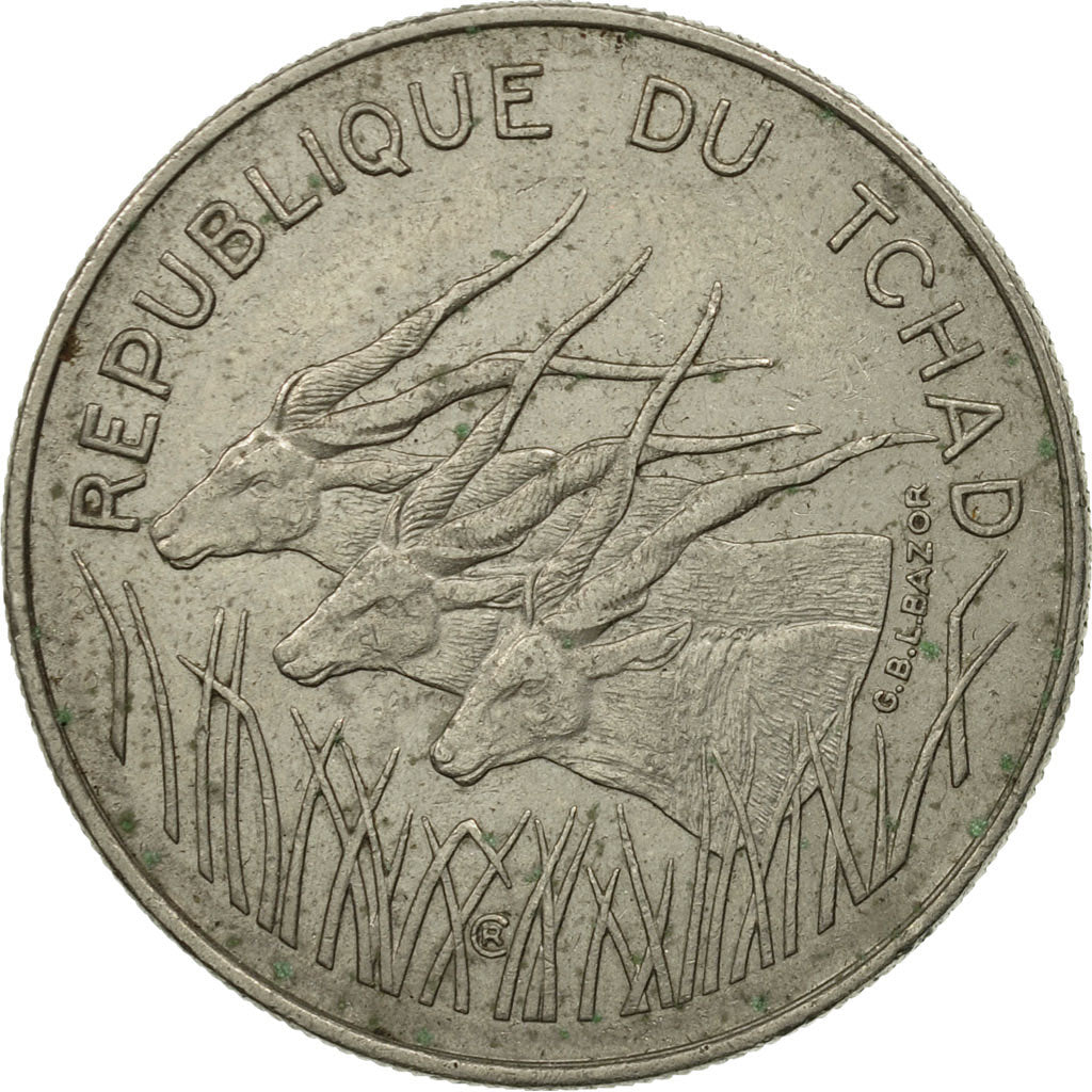 Chad, 100 Francs, 1971, Paris, MS(60-62), Nickel, KM:2