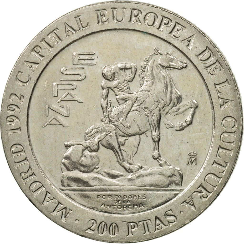 Spain, Juan Carlos I, 200 Pesetas, 1992, MS(63), Copper-nickel, KM:909
