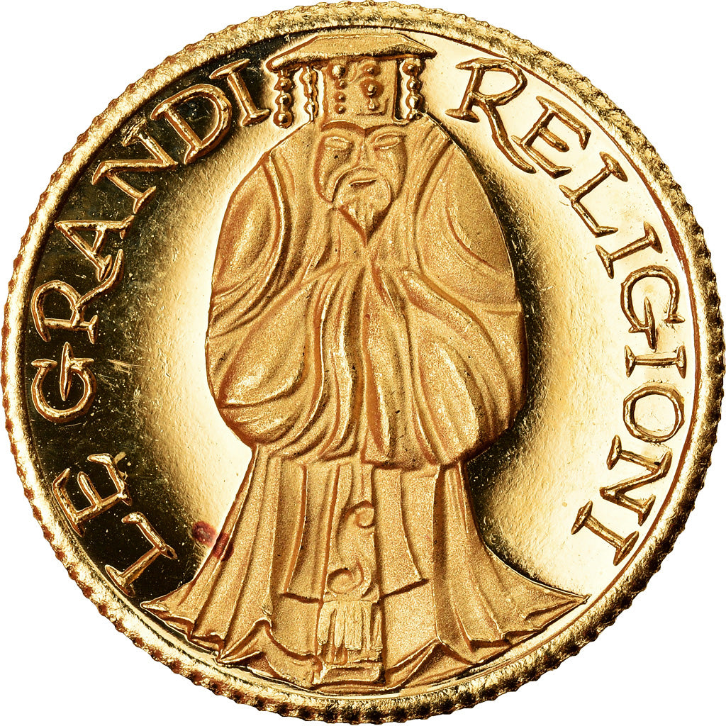 Italy, Medal, Le Grandi religioni, Confuciana, Religions & beliefs, MS(63), Gold