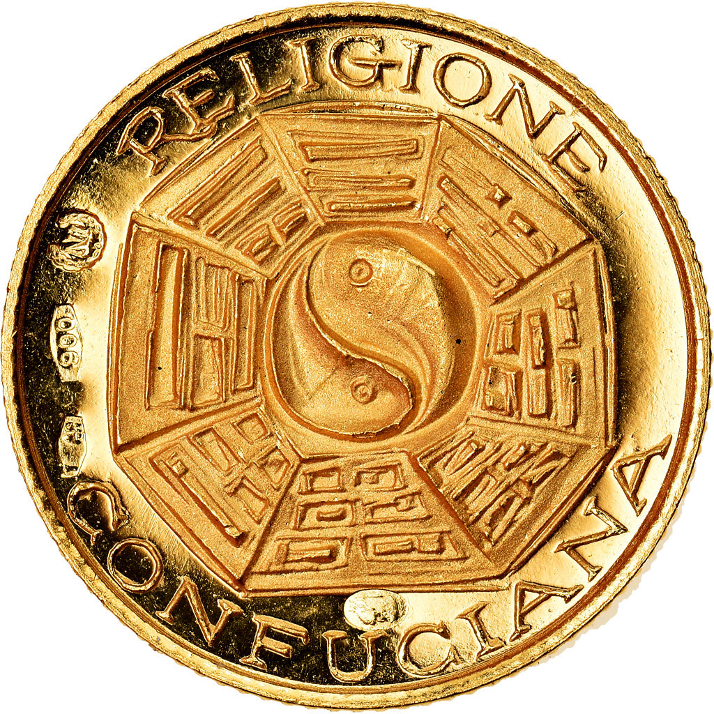 Italy, Medal, Le Grandi religioni, Confuciana, Religions & beliefs, MS(63), Gold