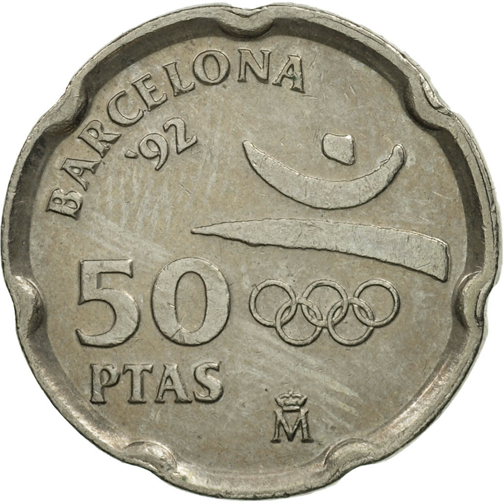 Coin, Spain, Juan Carlos I, 50 Pesetas, 1992, Madrid, MS(63), Copper-nickel