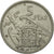 Coin, Spain, Caudillo and regent, 5 Pesetas, 1957, MS(63), Copper-nickel, KM:786