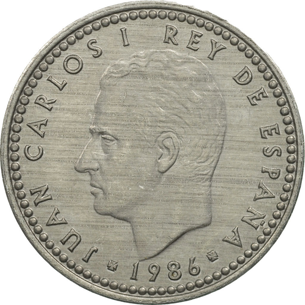 Münze, Spanien, Juan Carlos I, Peseta, 1986, UNZ, Aluminium, KM:821