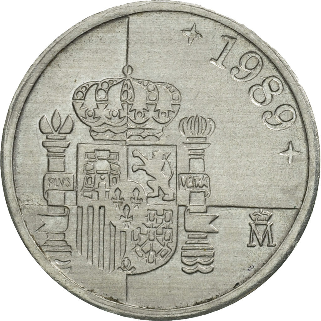 Coin, Spain, Juan Carlos I, Peseta, 1989, MS(63), Aluminum, KM:821