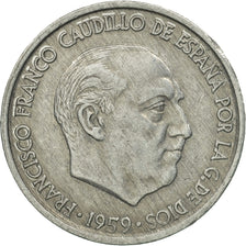 Coin, Spain, Francisco Franco, caudillo, 10 Centimos, 1959, MS(63), Aluminum