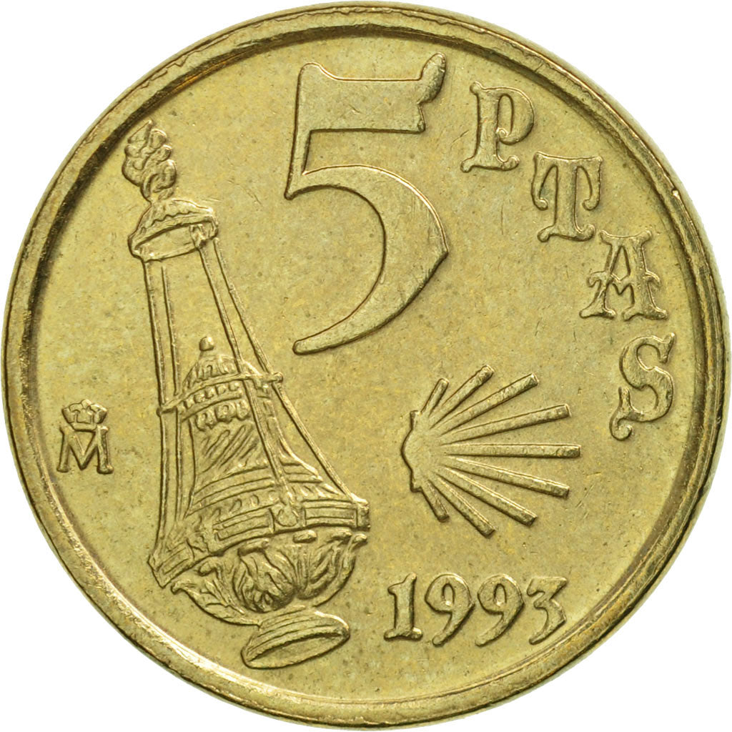 Espagne, Juan Carlos I, 5 Pesetas, 1993, Madrid, SPL, Aluminum-Bronze, KM:919