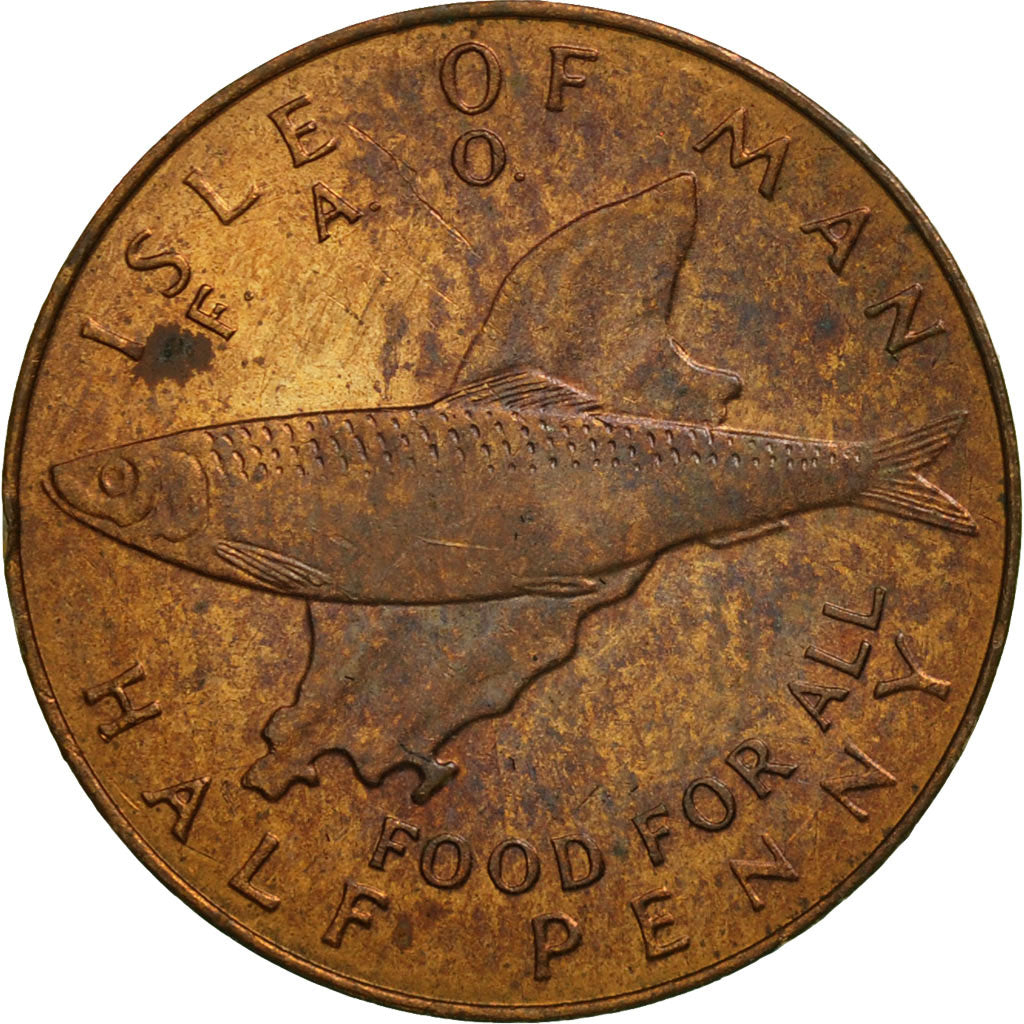 Monnaie, Isle of Man, Elizabeth II, 1/2 Penny, 1977, Pobjoy Mint, SUP, Bronze
