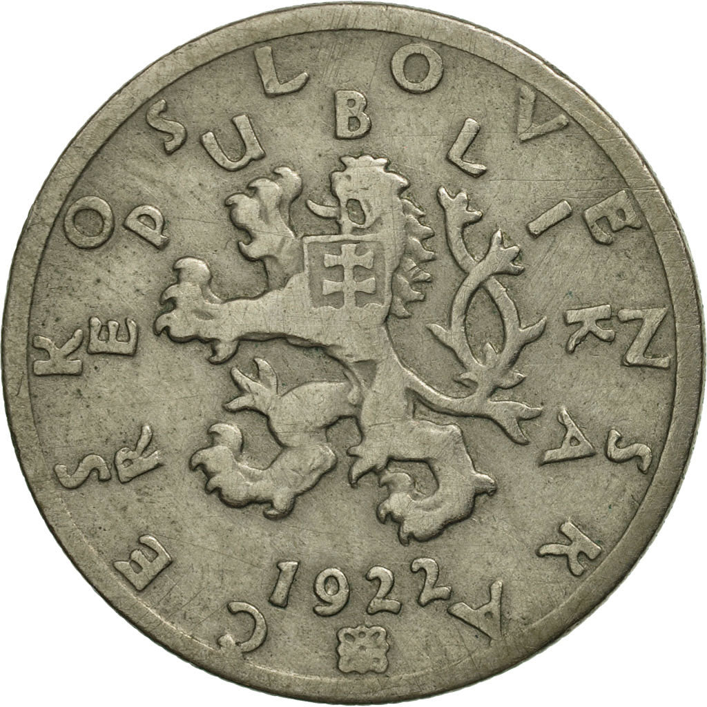 Coin, Czechoslovakia, 50 Haleru, 1922, AU(55-58), Copper-nickel, KM:2