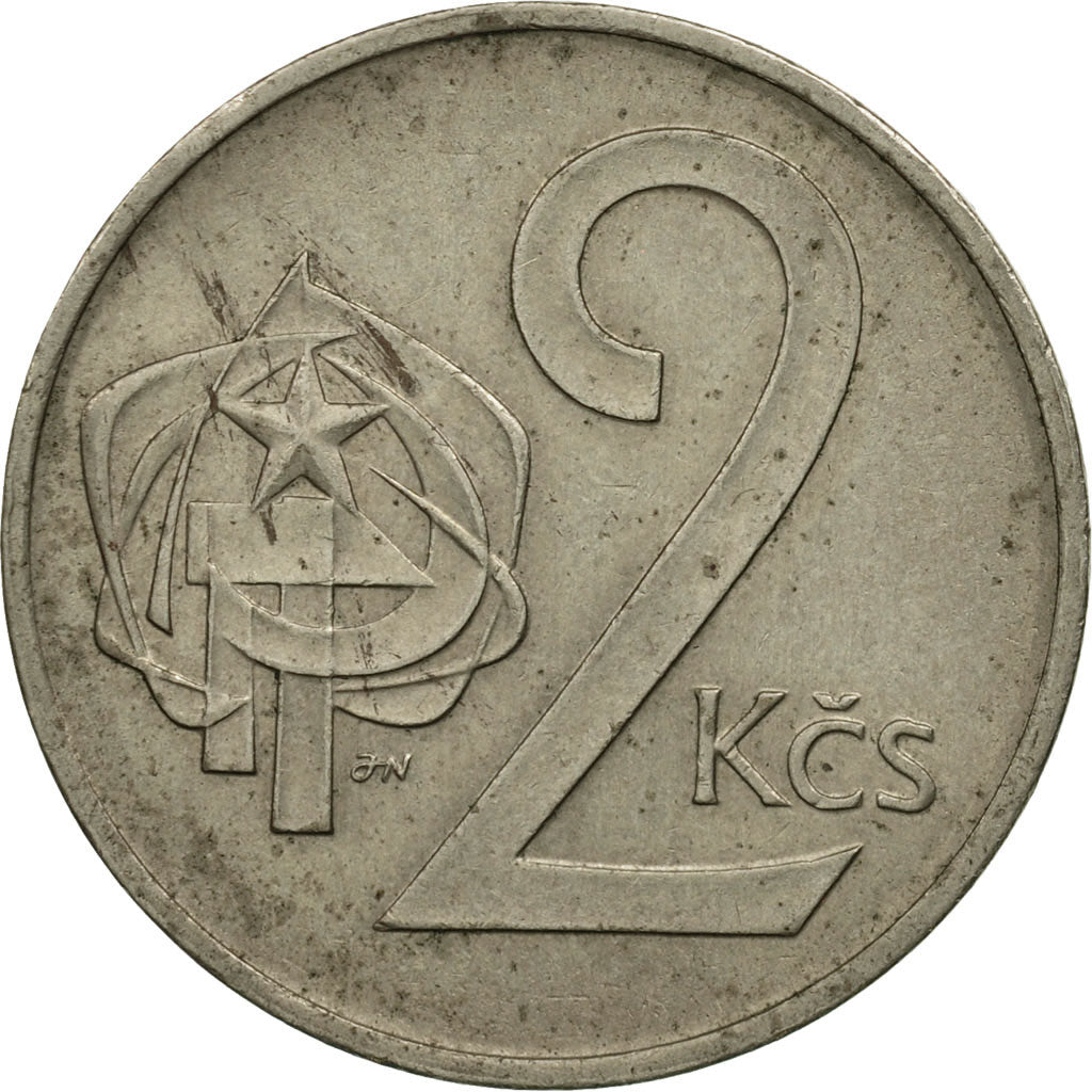 Coin, Czechoslovakia, 2 Koruny, 1980, MS(60-62), Copper-nickel, KM:75