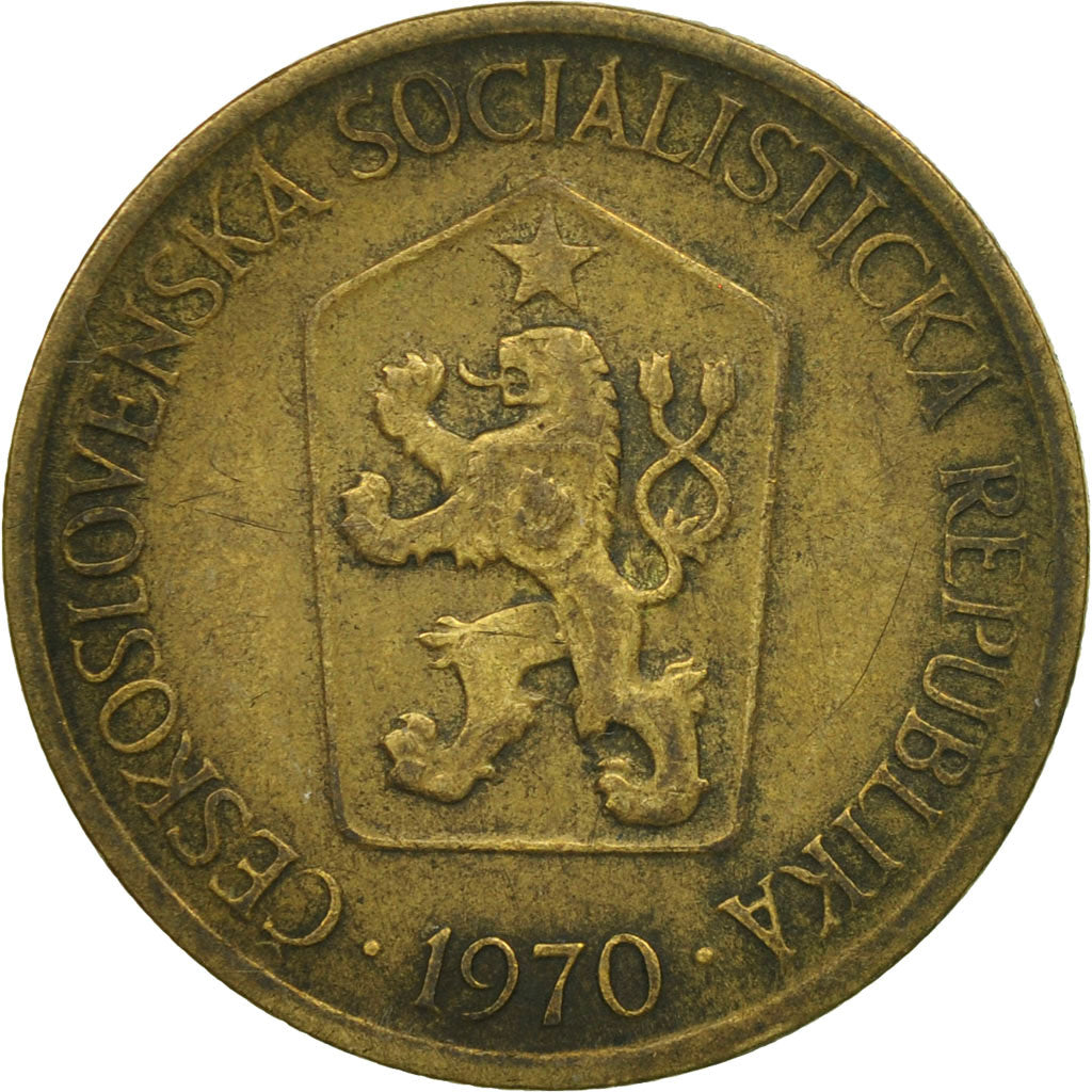 Moneta, Czechosłowacja, Koruna, 1970, AU(50-53), Aluminium-Brąz, KM:50