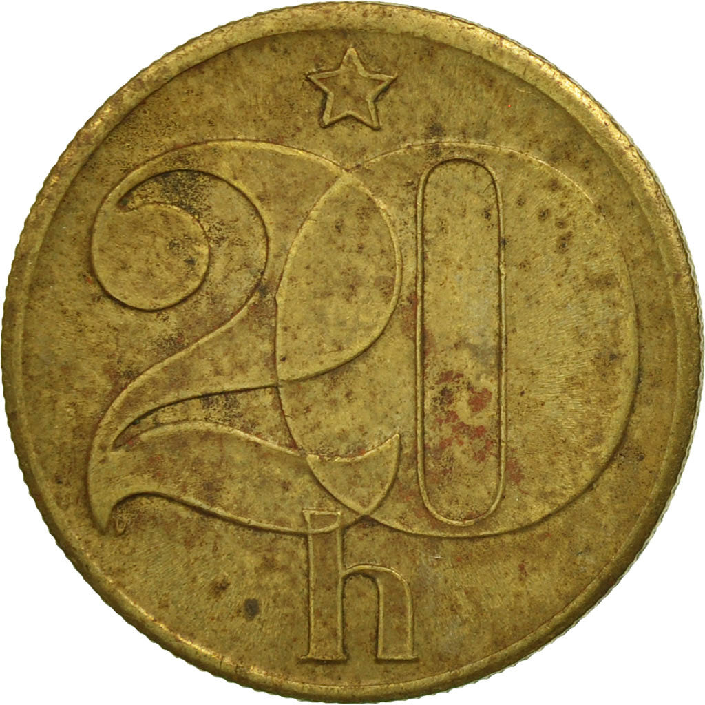 Moneta, Czechosłowacja, 20 Haleru, 1981, AU(50-53), Mosiądz niklowy, KM:74