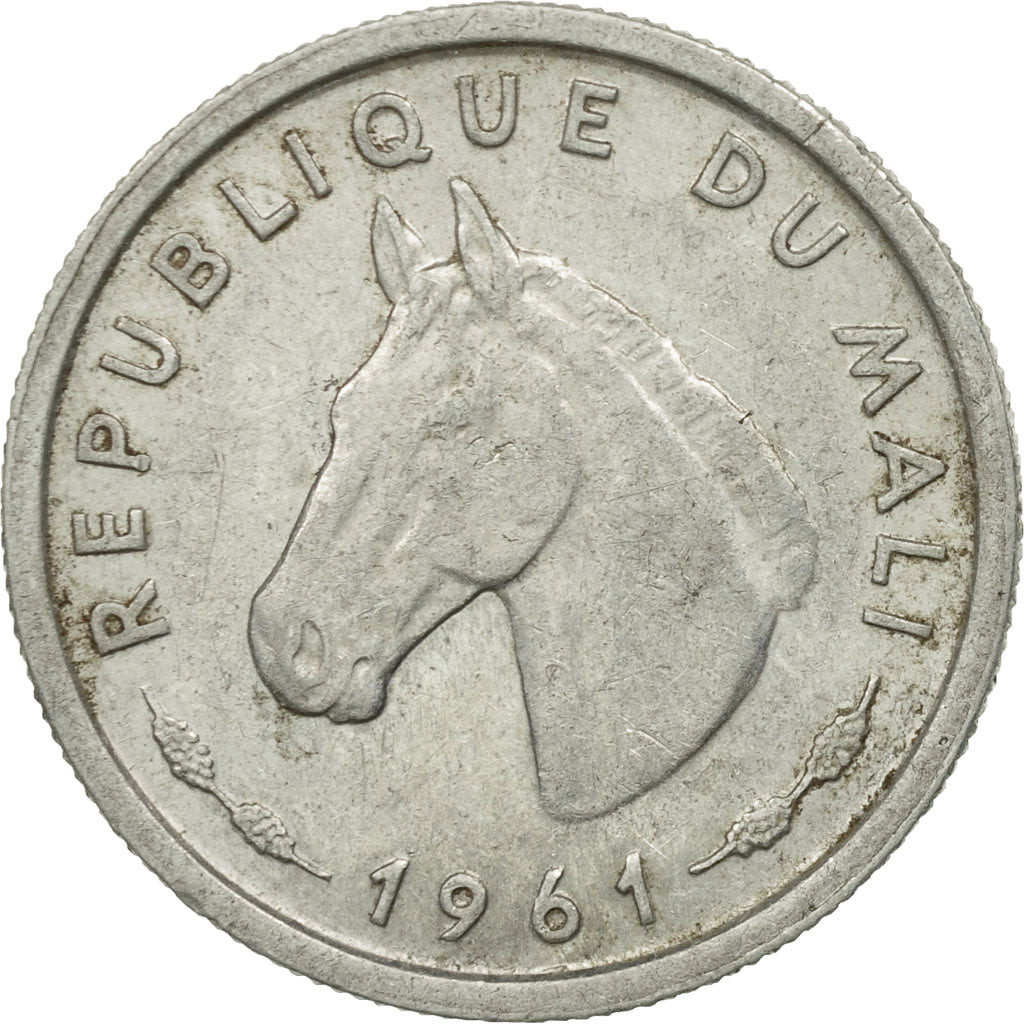 Mali, 10 Francs, 1961, MS(63), Aluminum, KM:3