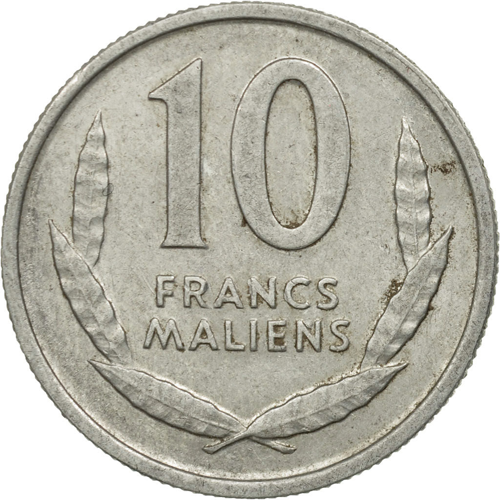 Mali, 10 Francs, 1961, MS(63), Aluminum, KM:3