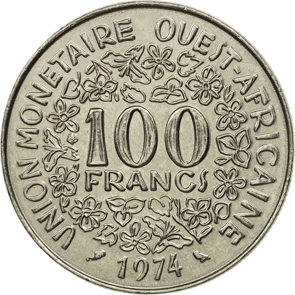 Coin, West African States, 100 Francs, 1974, Paris, MS(63), Nickel, KM:4
