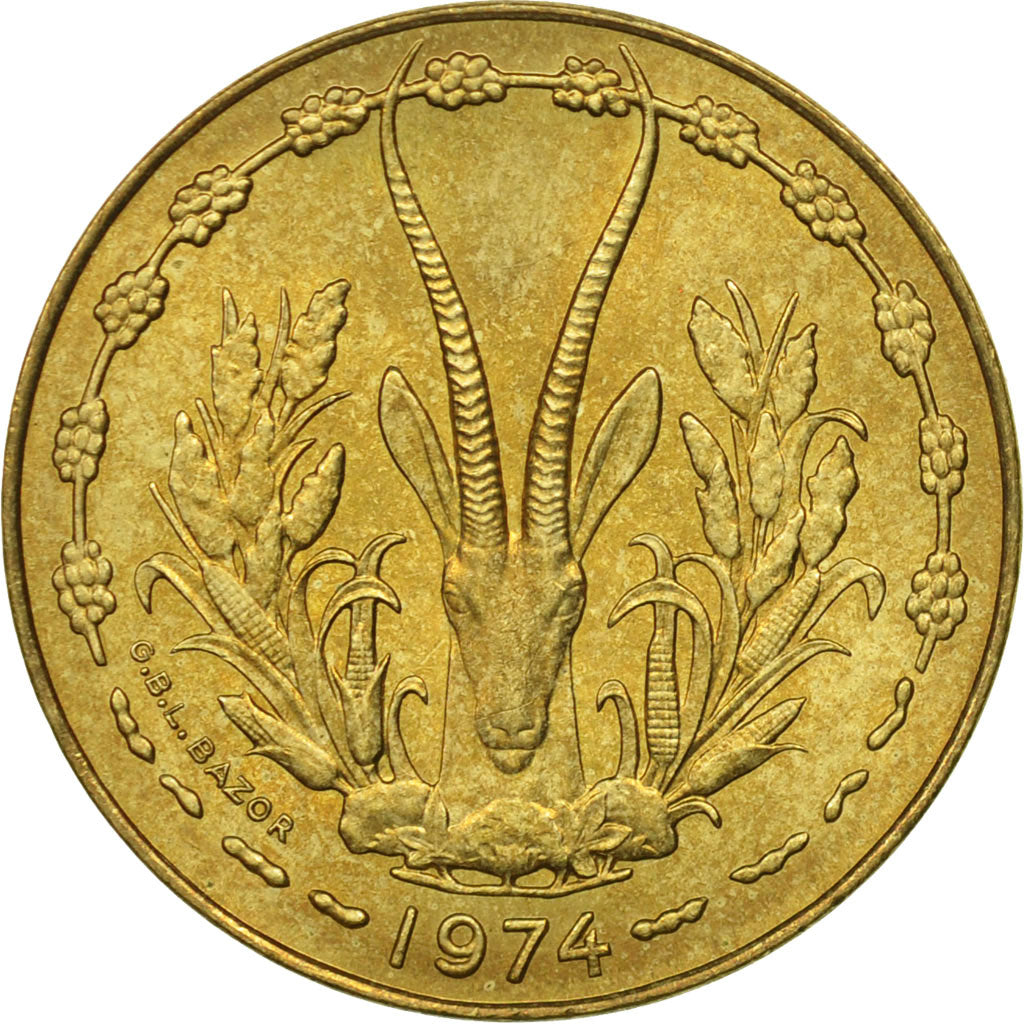 Coin, West African States, 10 Francs, 1974, Paris, MS(60-62)