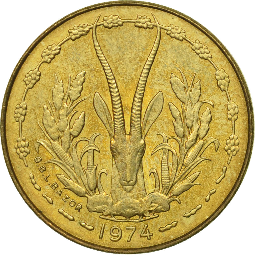 Moneta, Stati dell'Africa occidentale, 5 Francs, 1974, Paris, SPL