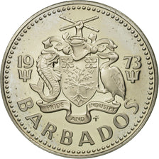 Moneda, Barbados, 25 Cents, 1973, Franklin Mint, FDC, Cobre - níquel, KM:13
