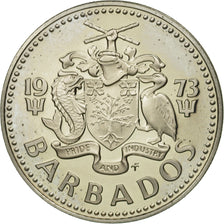 Coin, Barbados, 25 Cents, 1973, Franklin Mint, MS(65-70), Copper-nickel, KM:13