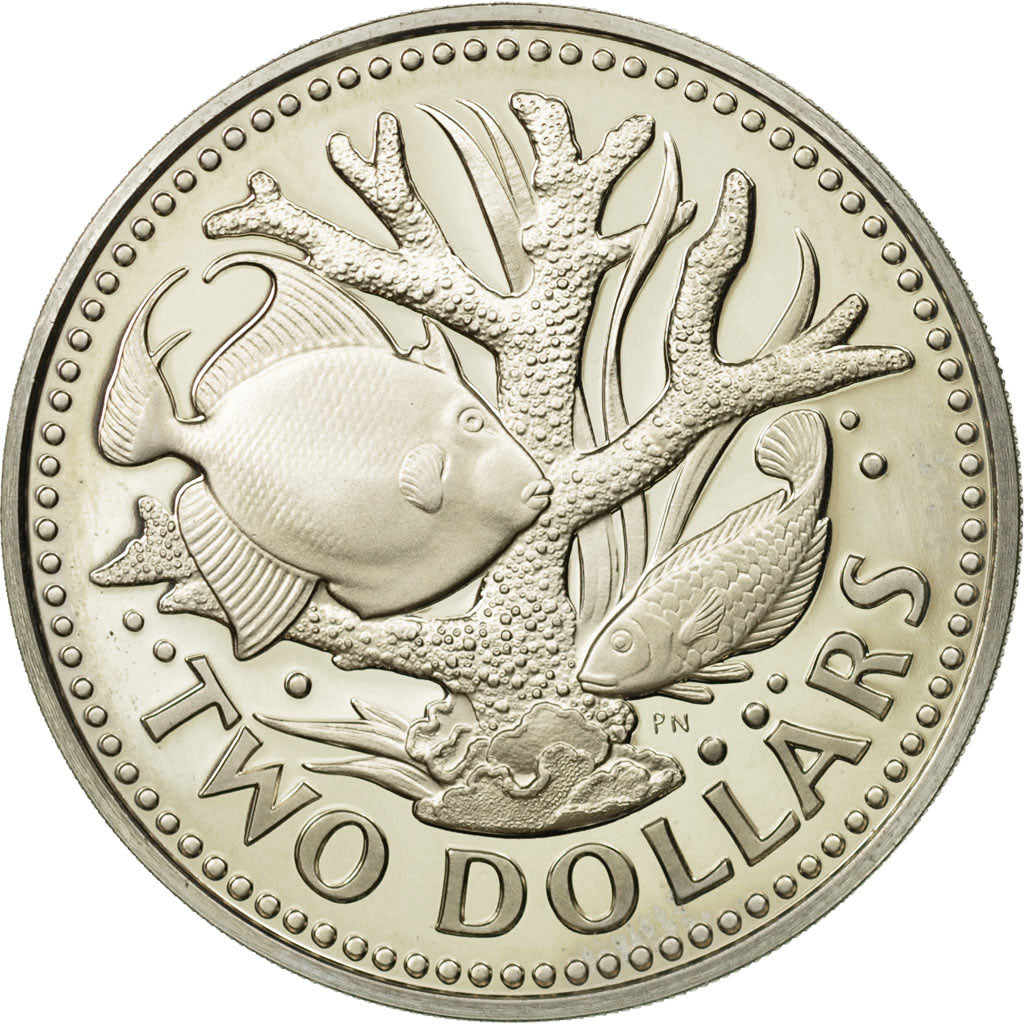 Barbados, 2 Dollars, 1973, Franklin Mint, STGL, Copper-nickel, KM:15
