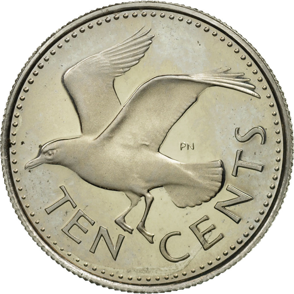 Coin, Barbados, 10 Cents, 1973, Franklin Mint, MS(65-70), Copper-nickel, KM:12