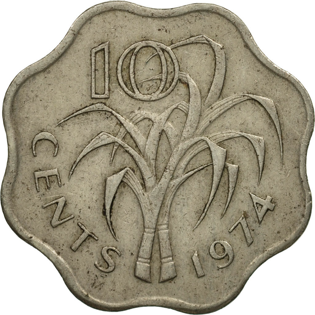 Coin, Swaziland, Sobhuza II, 10 Cents, 1974, British Royal Mint, MS(60-62)
