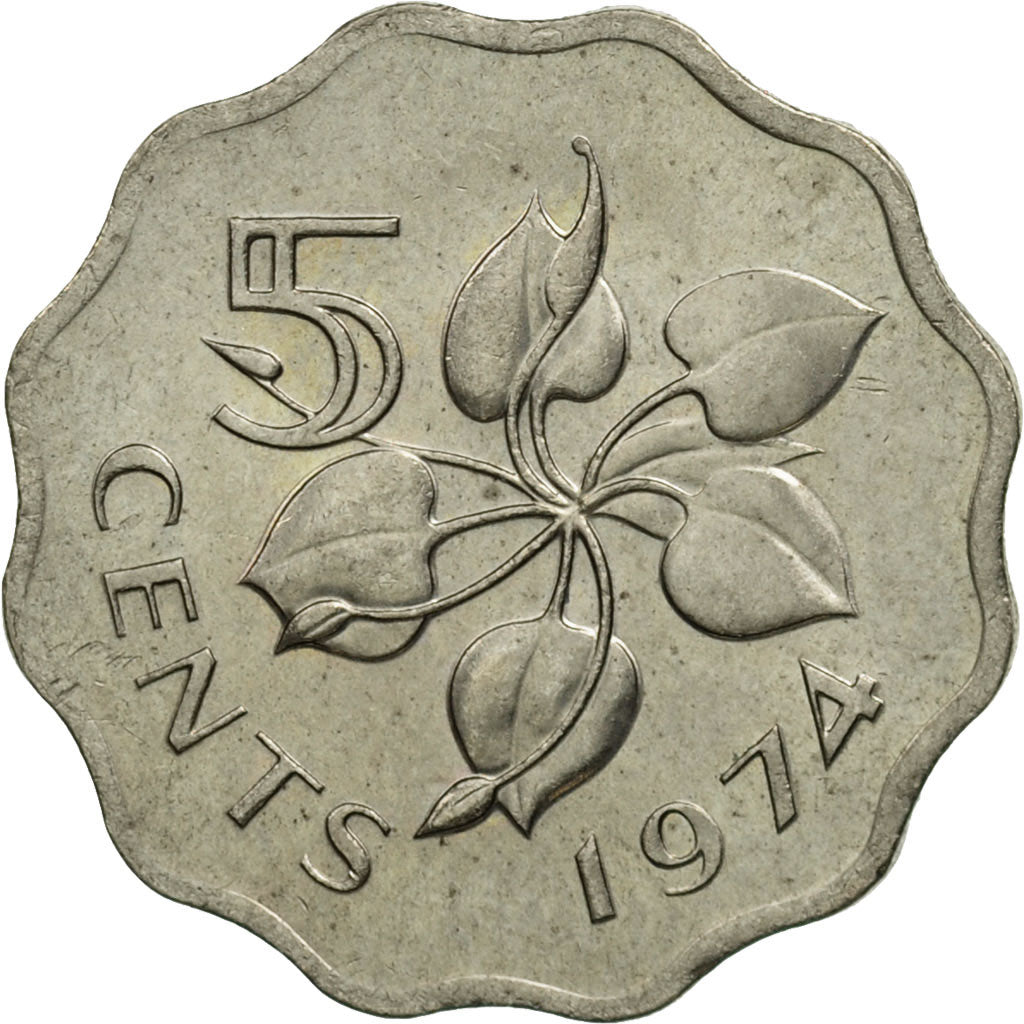 Coin, Swaziland, Sobhuza II, 5 Cents, 1974, British Royal Mint, MS(63)