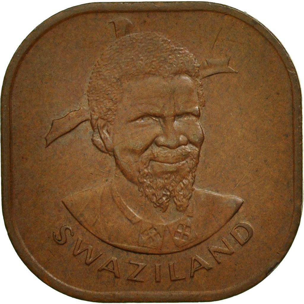 Suazilandia, Sobhuza II, 2 Cents, 1974, British Royal Mint, MBC+, Bronce, KM:8