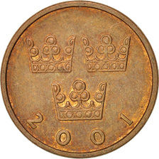 Monnaie, Suède, Carl XVI Gustaf, 50 Öre, 2001, SUP, Bronze, KM:878