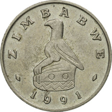 Coin, Zimbabwe, 20 Cents, 1991, MS(63), Copper-nickel, KM:4
