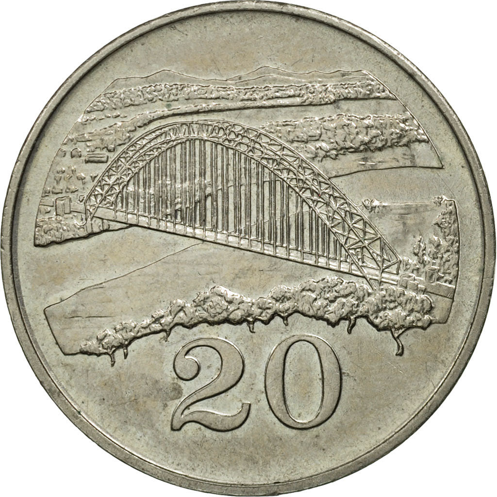 Coin, Zimbabwe, 20 Cents, 1991, MS(63), Copper-nickel, KM:4