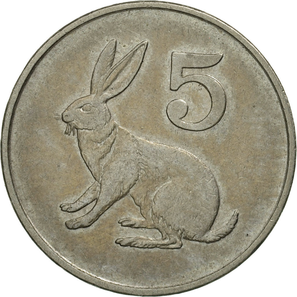 Coin, Zimbabwe, 5 Cents, 1988, MS(60-62), Copper-nickel, KM:2
