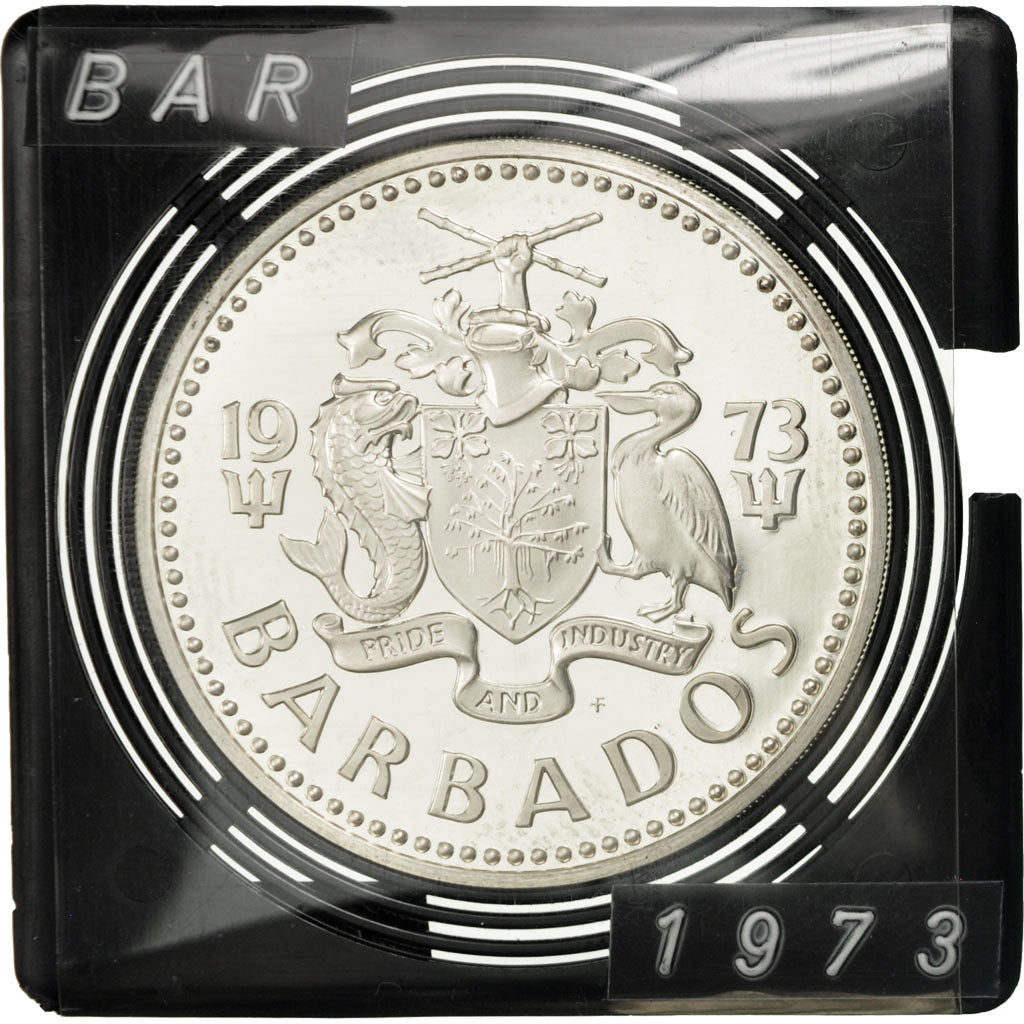 Münze, Barbados, 5 Dollars, 1973, Franklin Mint, UNZ, Silber, KM:16a
