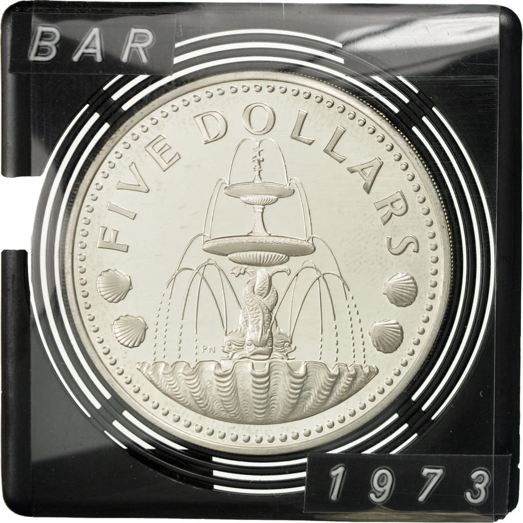 Münze, Barbados, 5 Dollars, 1973, Franklin Mint, UNZ, Silber, KM:16a